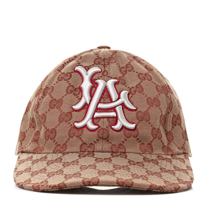 Gucci X MLB Monogram LA Dodgers Baseball Hat 57-61 Beige Ruggine 1 of 8