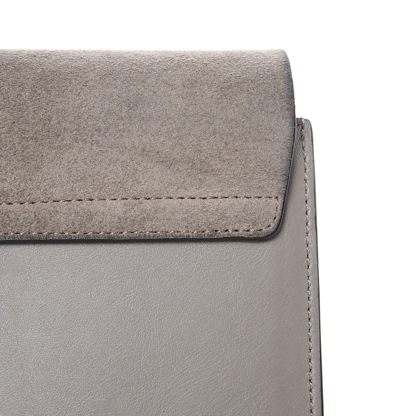 Suede Calfskin Faye Clutch Motty Grey