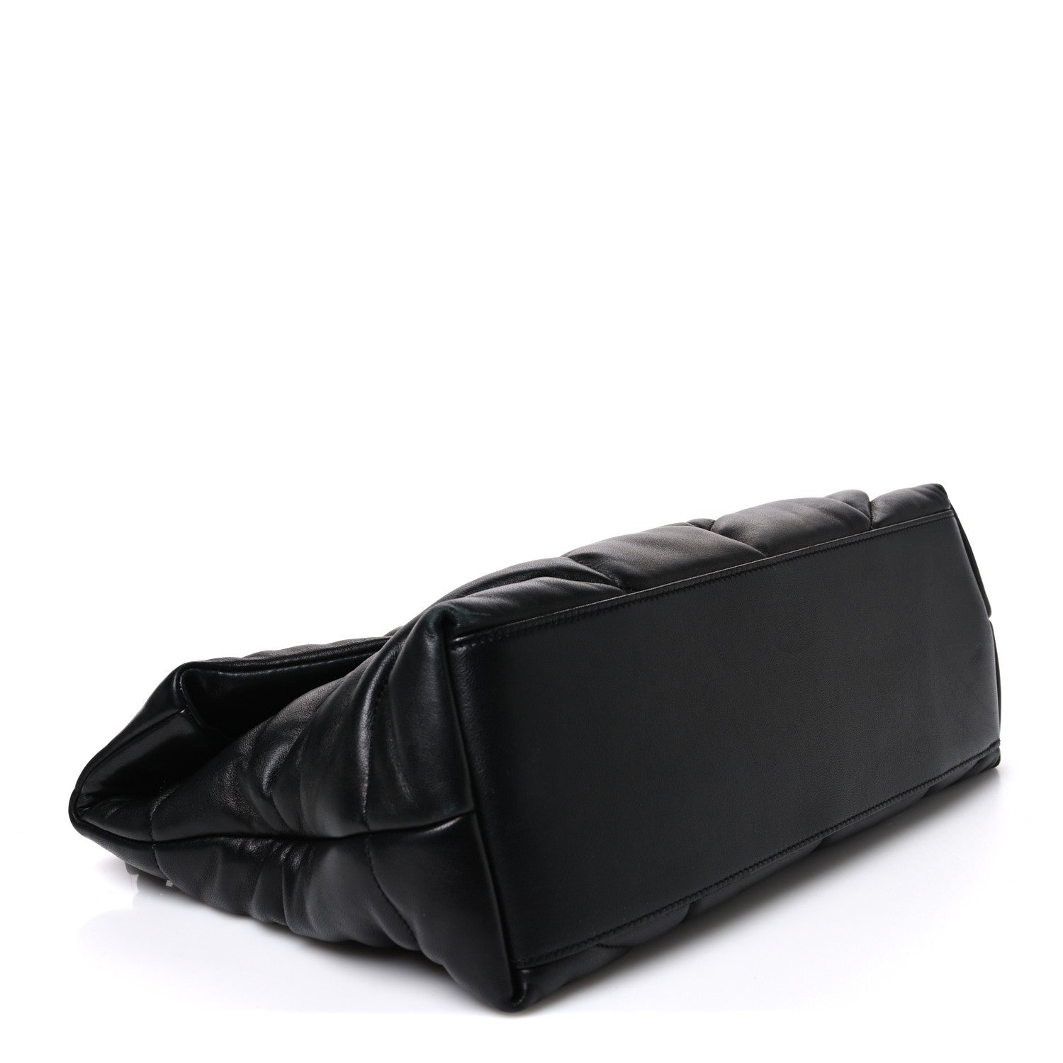 Saint Laurent Lambskin Quilted Monogram Monochrome Medium Loulou Puffer Chain Satchel Black 4 of 10