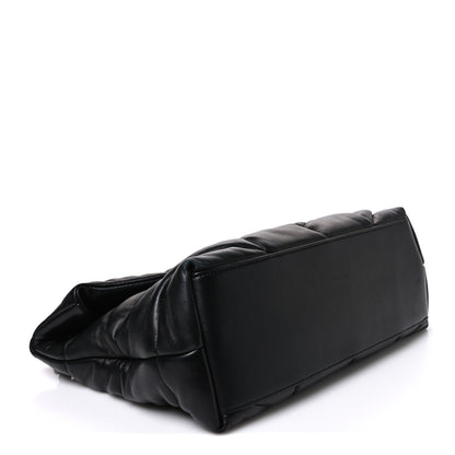 Saint Laurent Lambskin Quilted Monogram Monochrome Medium Loulou Puffer Chain Satchel Black 4 of 10