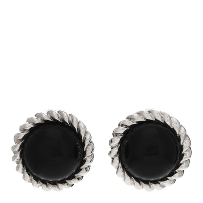 Tiffany Sterling Silver Black Onyx Twist Earrings 1 of 4
