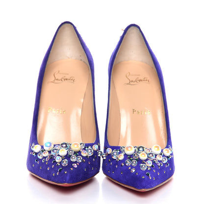 Christian Louboutin Suede Candidate 100 Pumps 37.5 Purple 2 of 8