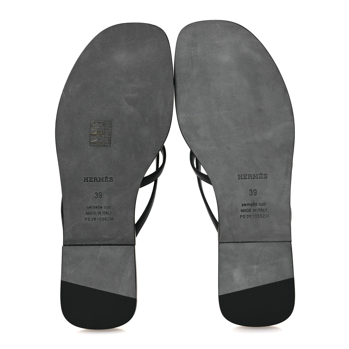 Hermes Calfskin Miss Sandals 39 Black 7 of 11