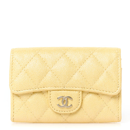 Chanel Iridescent Caviar Quilted Flap Card Holder Yellow 1 of 9