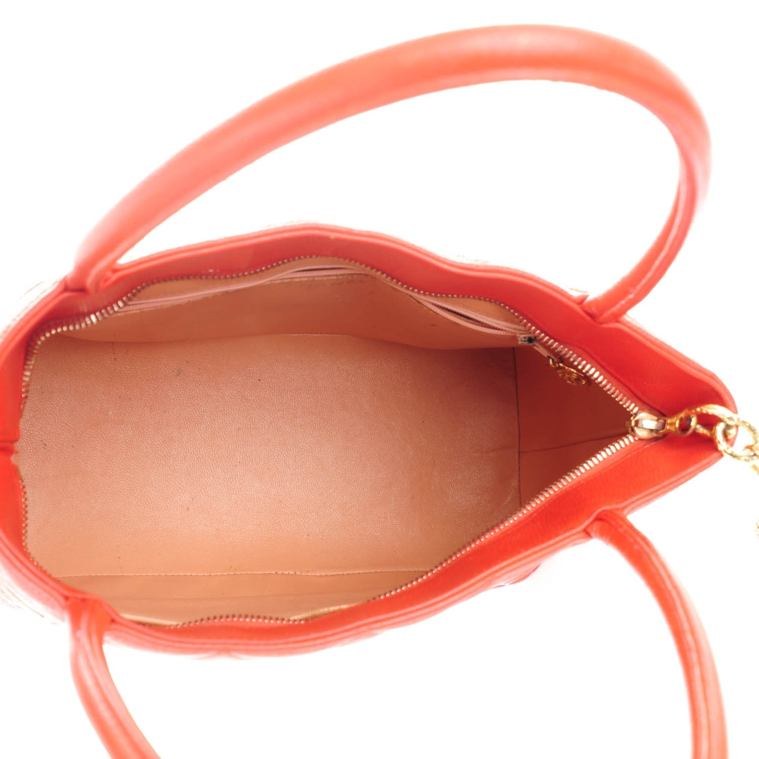 Chanel Caviar Quilted Medallion Tote Orange 5 of 7