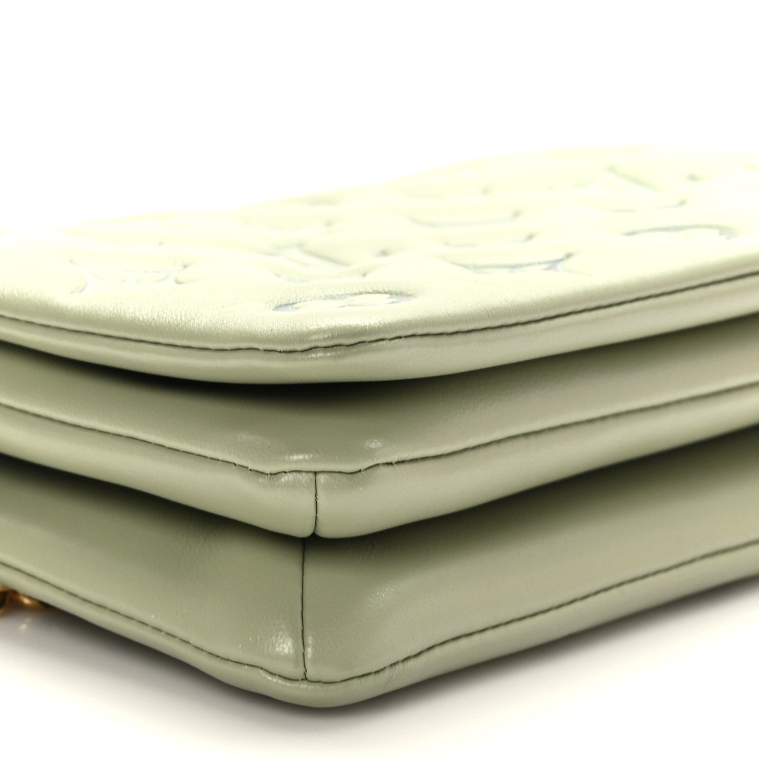Louis Vuitton Lambskin Embossed Monogram Pochette Coussin Green 8 of 10
