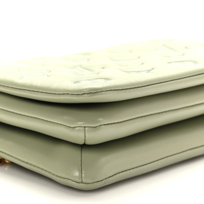 Louis Vuitton Lambskin Embossed Monogram Pochette Coussin Green 8 of 10