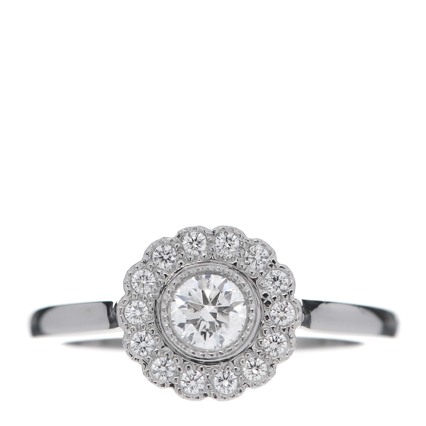 Platinum Diamond Round Enchant Flower Ring 49 5