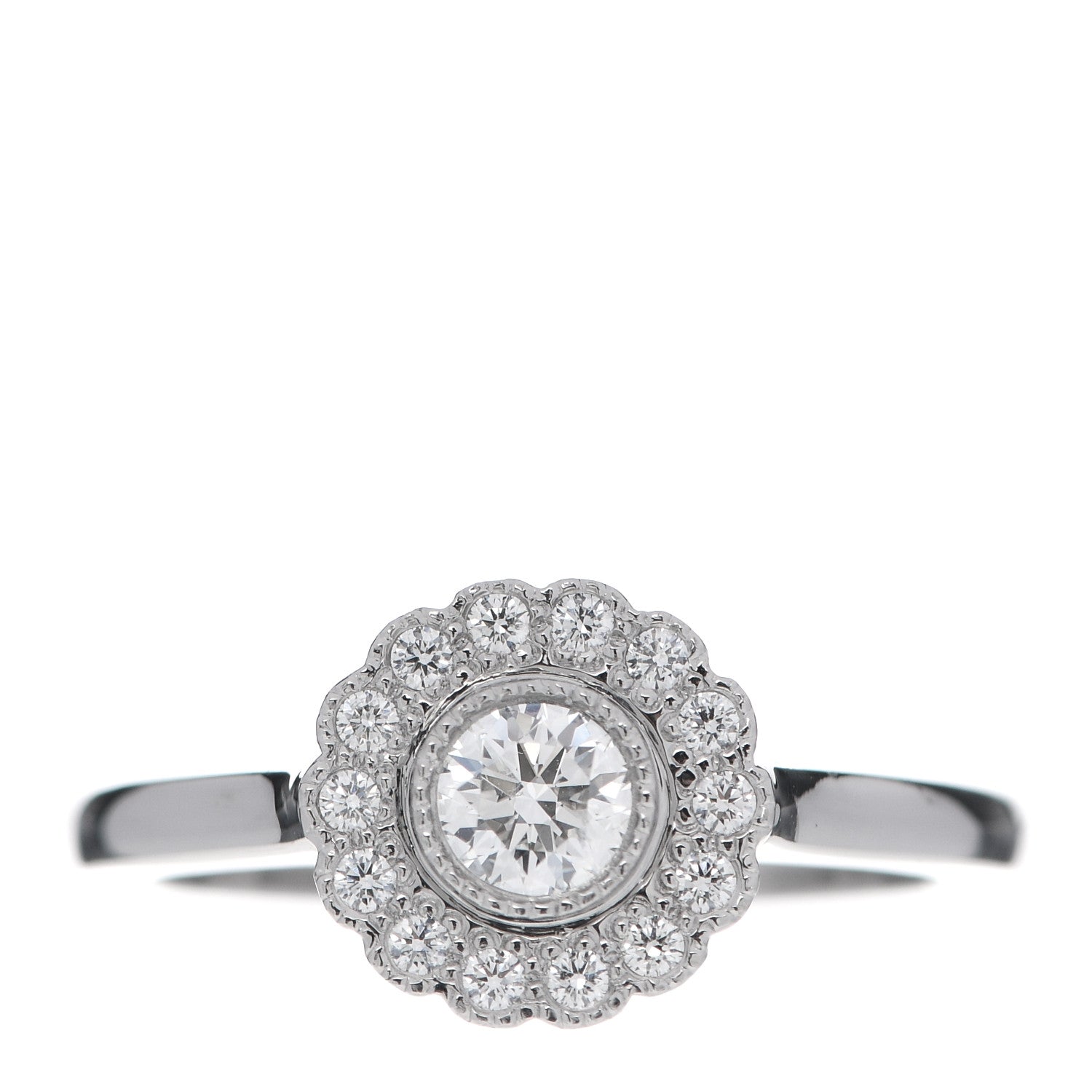 Tiffany Platinum Diamond Round Enchant Flower Ring 49 5 1 of 7
