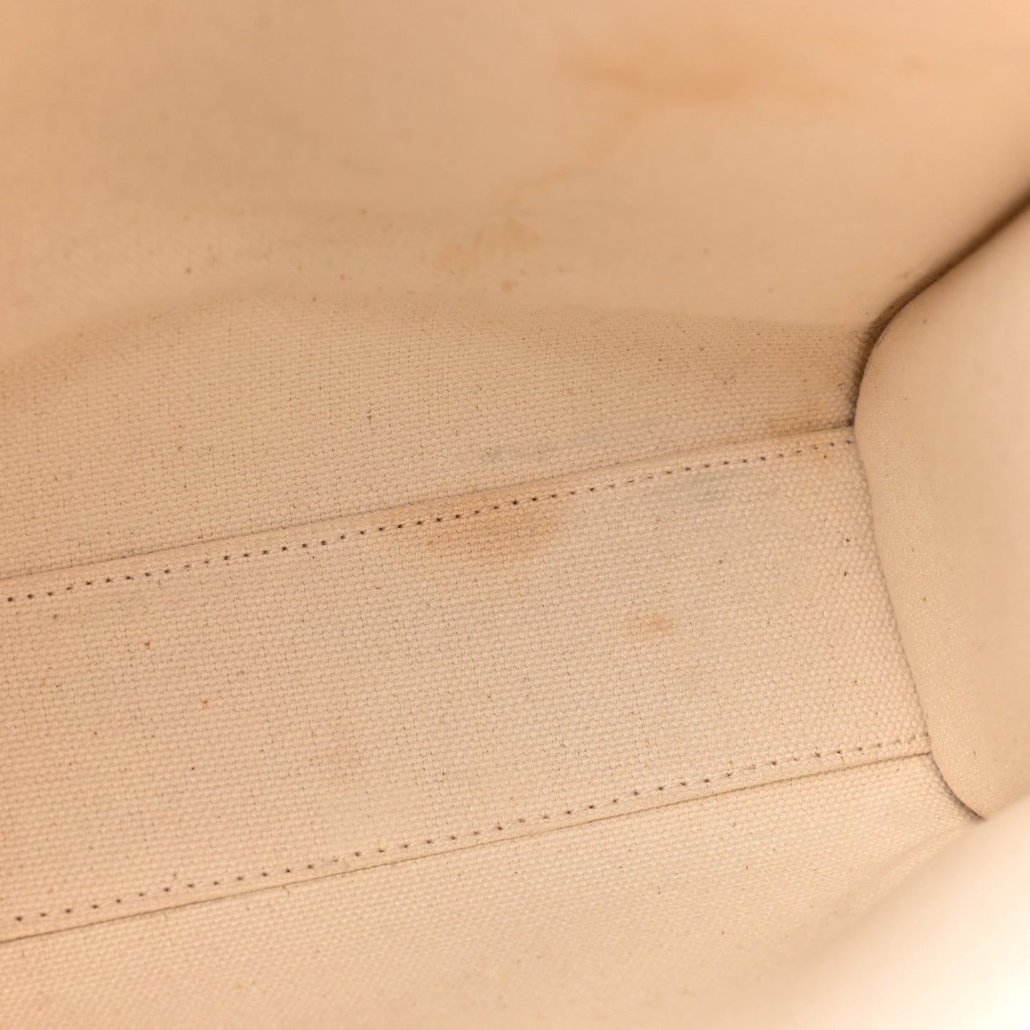 Canvas Calfskin Logo Print Small Vertical Cabas Natural Tan