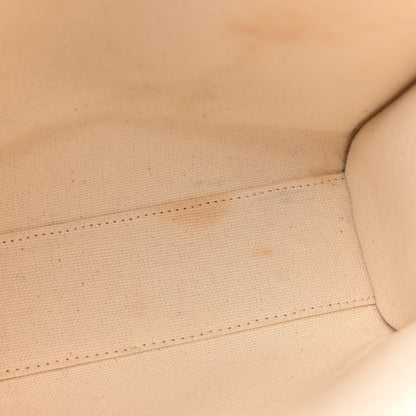 Celine Canvas Calfskin Logo Print Small Vertical Cabas Natural Tan 10 of 17