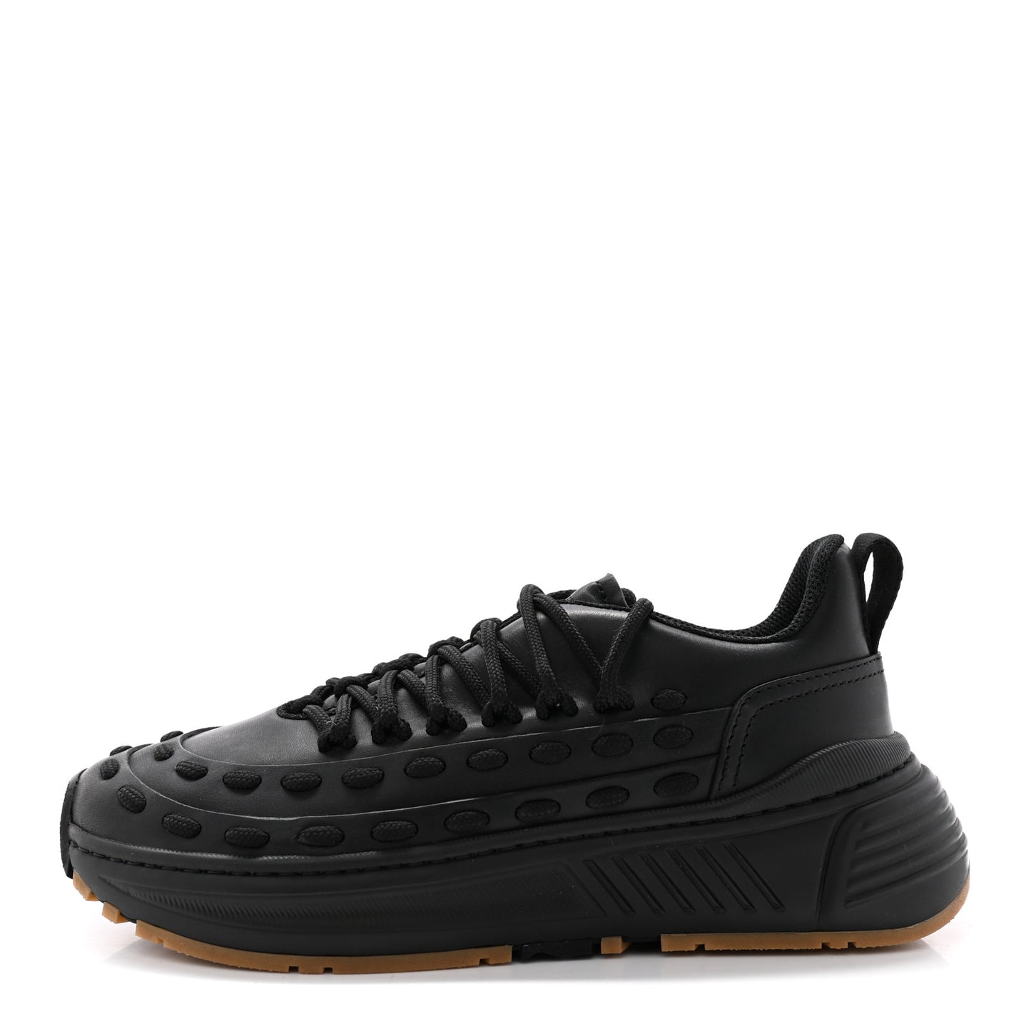 Calfskin Rubber Storm Larry Sneakers 40 Black
