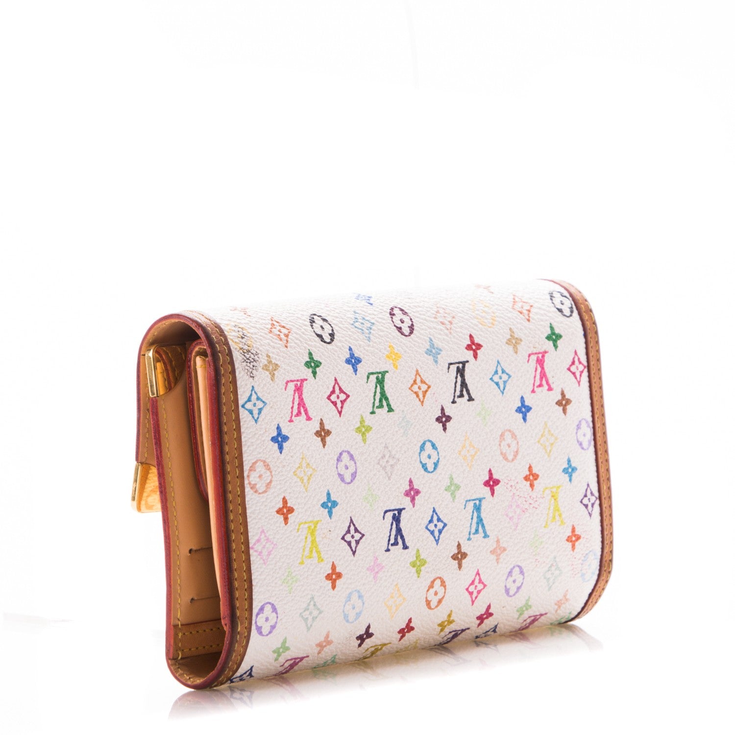 Louis Vuitton Monogram Multicolor Porte Tresor International Wallet White 3 of 8