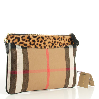 Burberry House Check Calf Hair Leopard Print Peyton Crossbody Clutch Bag 9 of 22