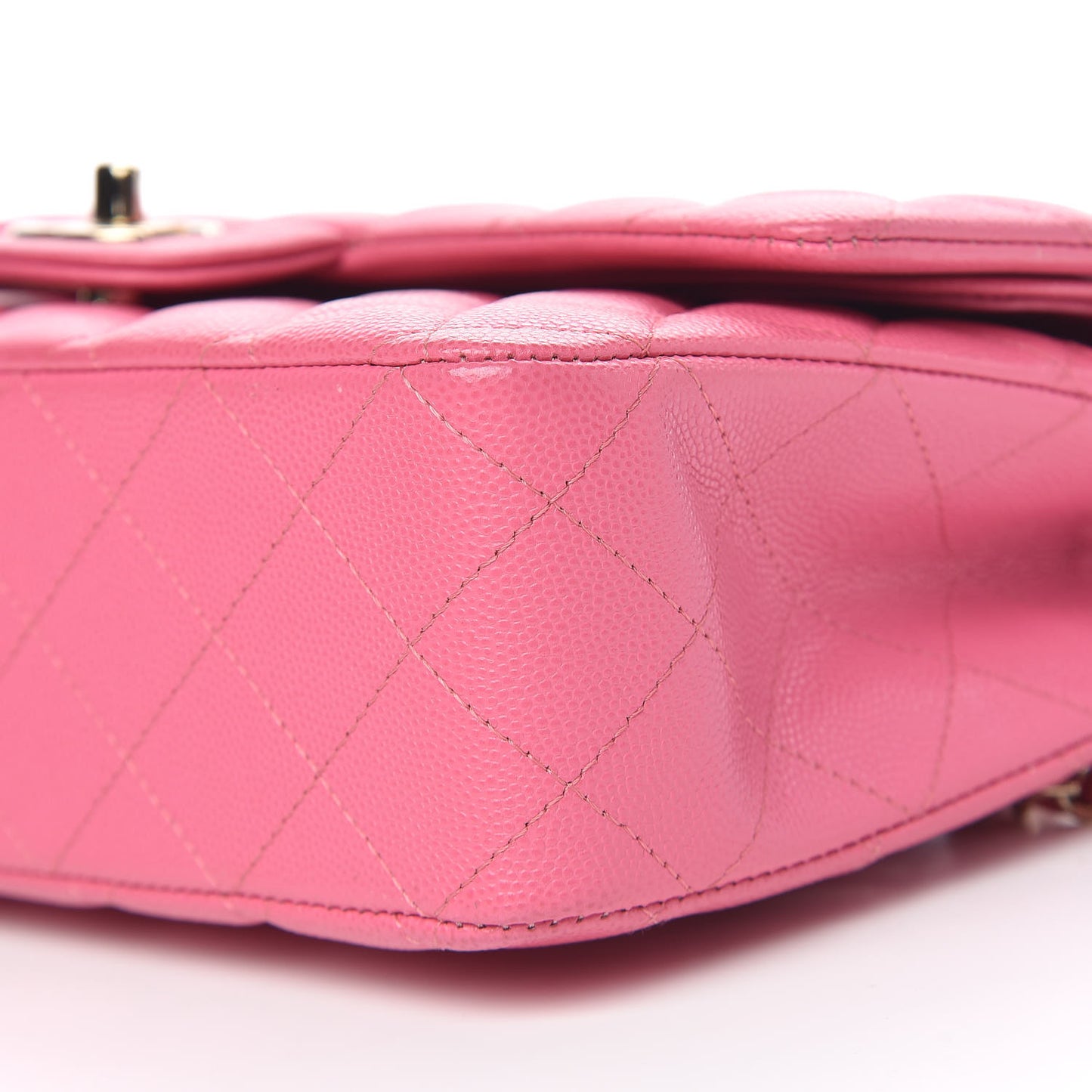 Caviar Quilted Medium Double Flap Pink