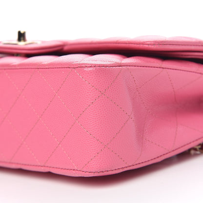 Chanel Caviar Quilted Medium Double Flap Pink 12 of 16