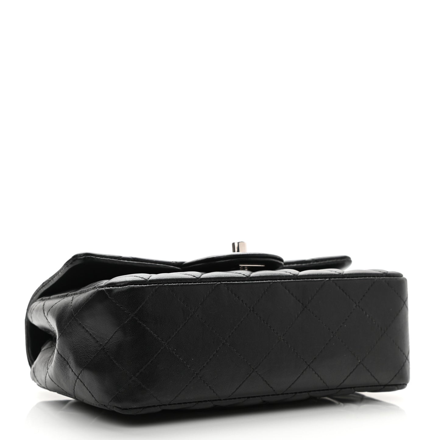 Lambskin Quilted Mini Rectangular Flap Black