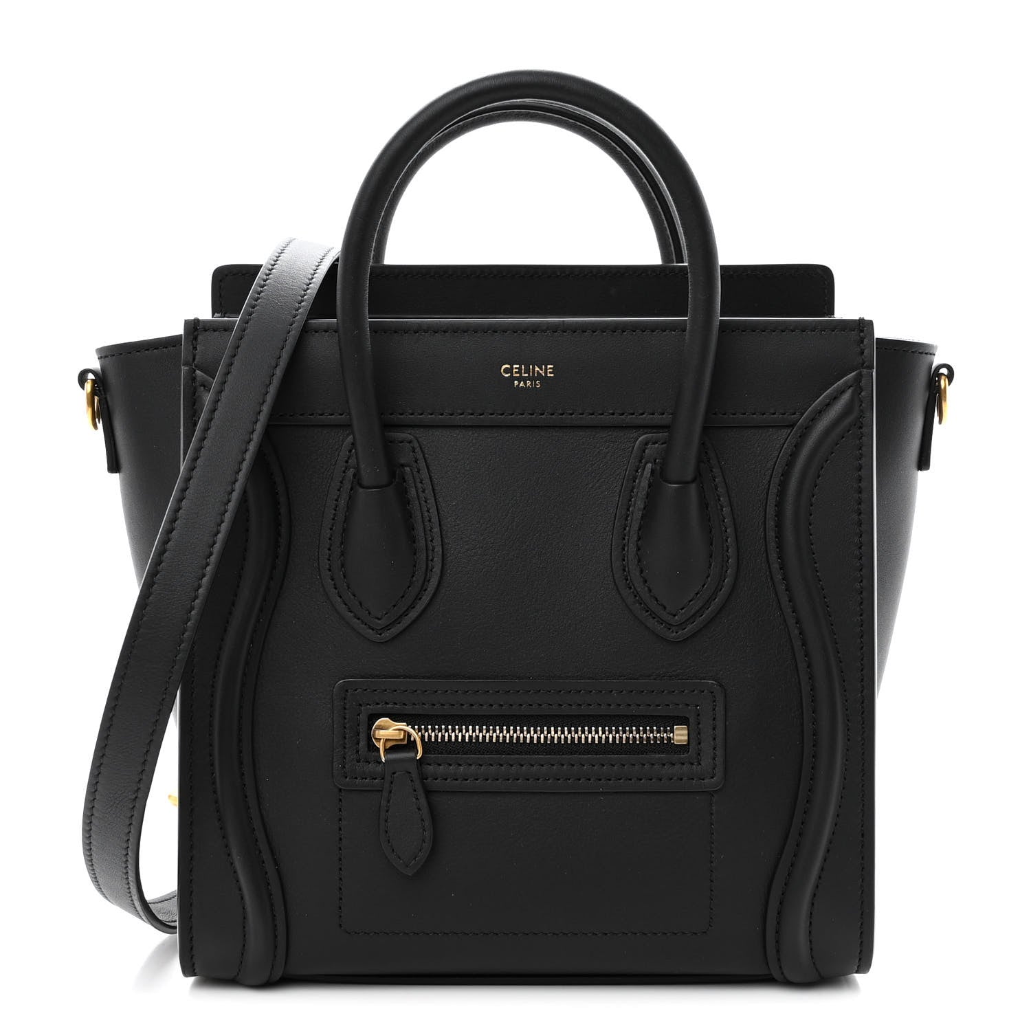 Celine Smooth Calfskin Nano Luggage Black 1 of 10