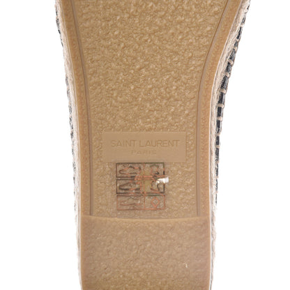 Saint Laurent Lambskin Monogram Espadrilles 34 Navy 7 of 9