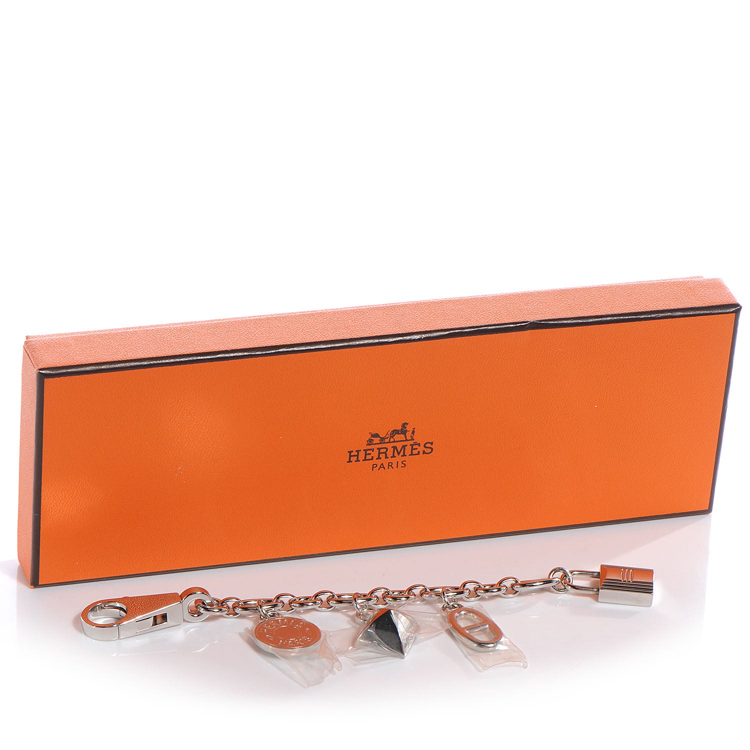 Hermes Palladium Olga Bag Charm Bracelet 4 of 5