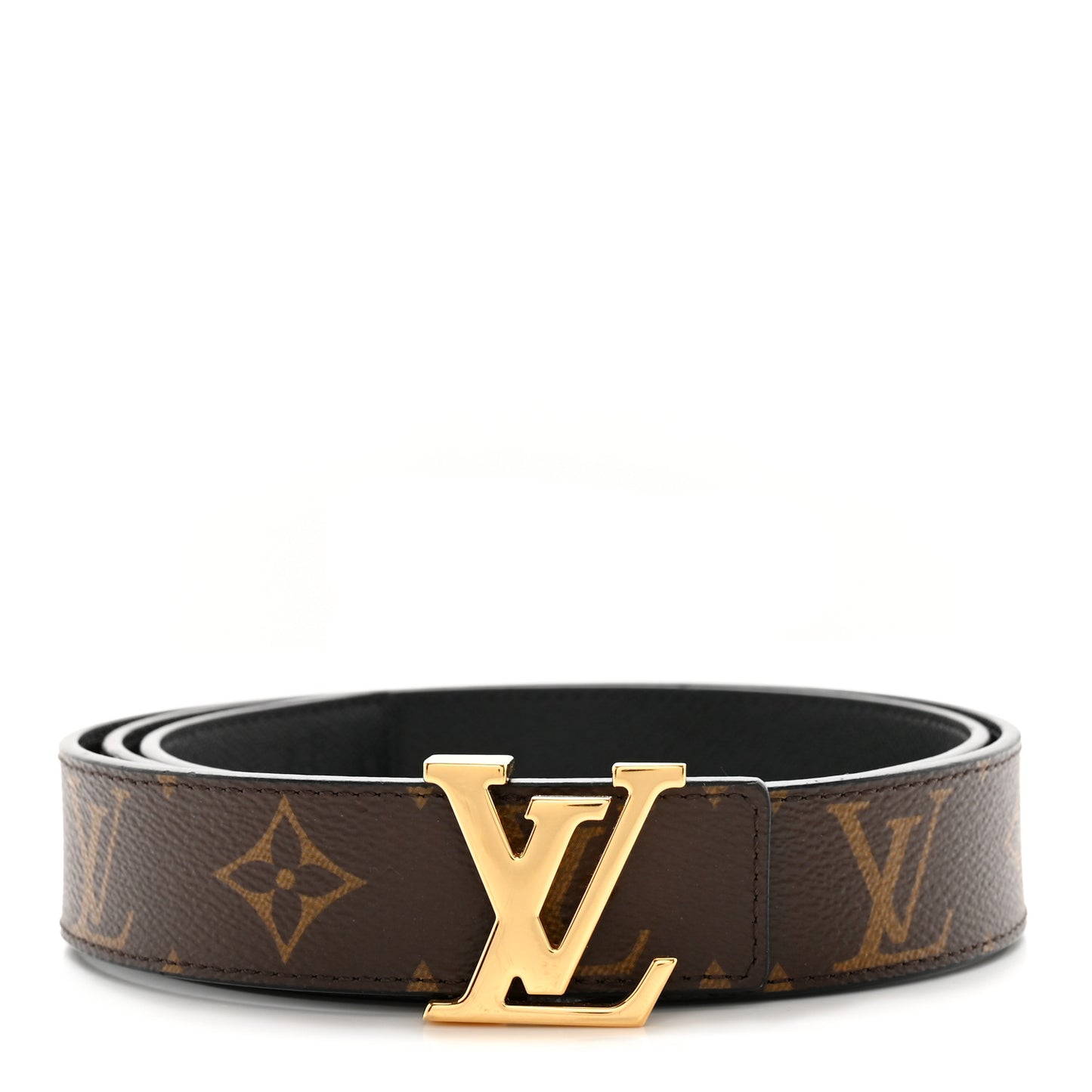 Calfskin Monogram 30mm LV Initiales Reversible Belt 90 36 Black
