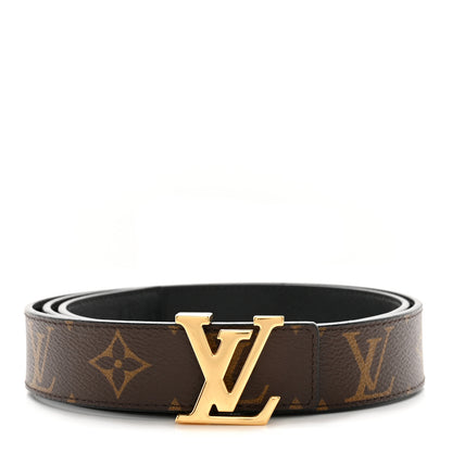 Louis Vuitton Calfskin Monogram 30mm LV Initiales Reversible Belt 90 36 Black 1 of 6