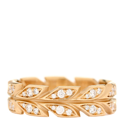 Tiffany 18K Yellow Gold Diamond Victoria Vine Band Ring 54 7 3 of 6