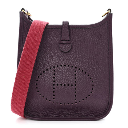 Hermes Taurillon Clemence Amazone Evelyne TPM Cassis Rouge Grenat 1 of 10