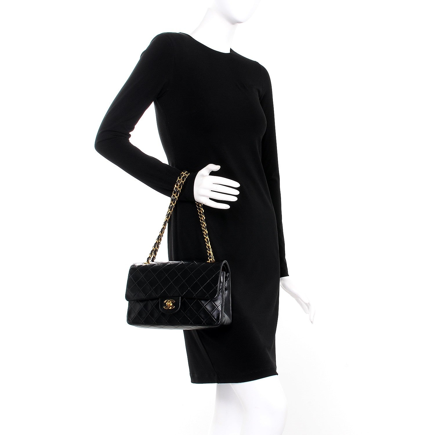 Chanel Lambskin Quilted Medium Double Flap Black 3 of 11