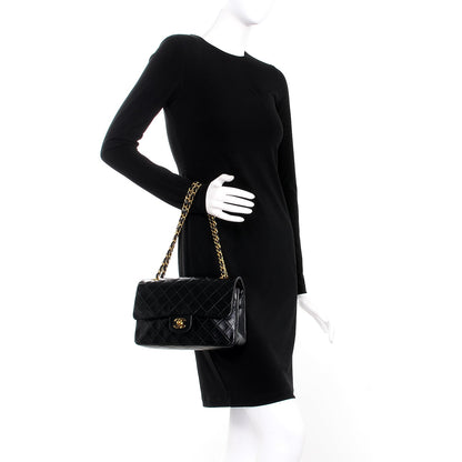 Chanel Lambskin Quilted Medium Double Flap Black 3 of 11
