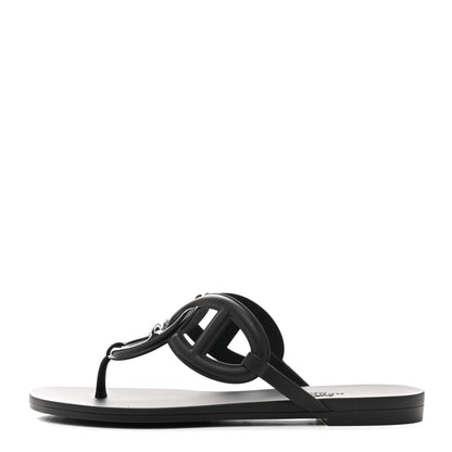 Hermes Rubber Womens Egerie Sandals 36 Black 1 of 11