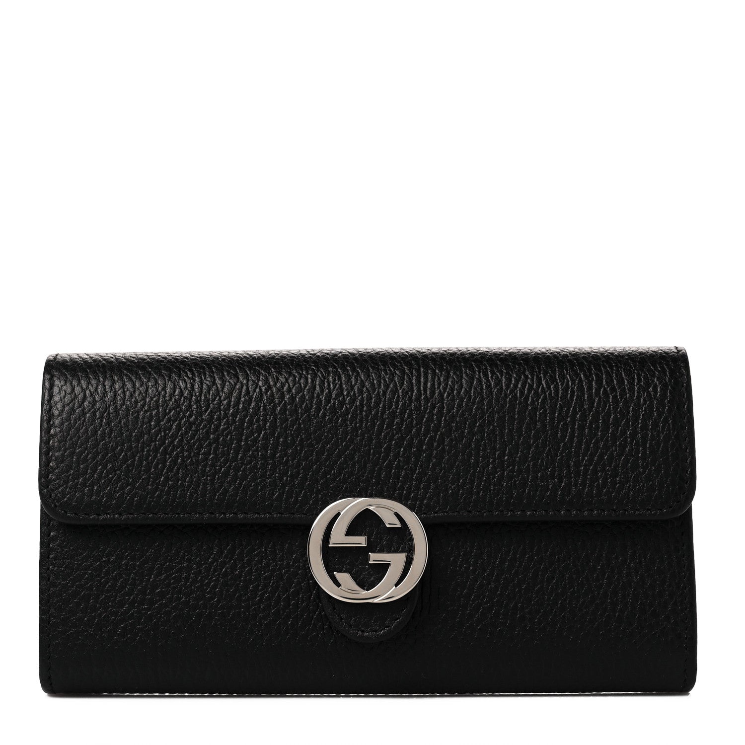 Gucci Dollar Calfskin Interlocking G Continental Wallet Black 1 of 9
