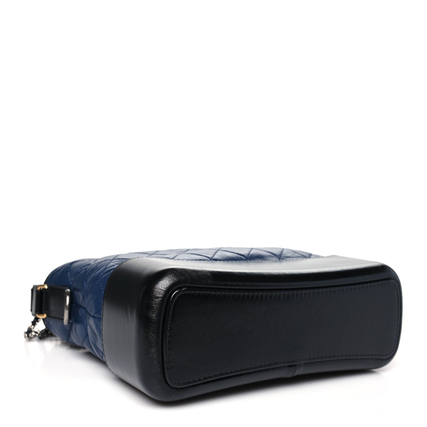 Aged Calfskin Quilted Medium Gabrielle Hobo Navy Black