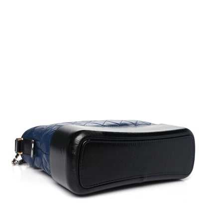 Chanel Aged Calfskin Quilted Medium Gabrielle Hobo Navy Black 4 of 10