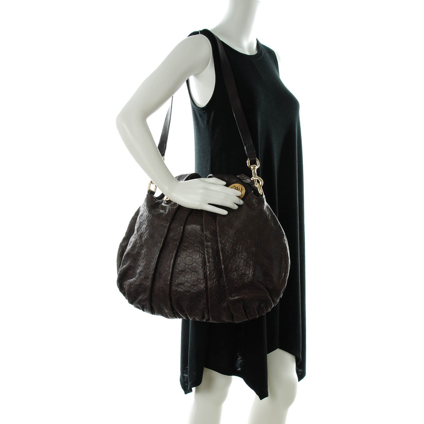 Guccissima Medium Hysteria Top Handle Bag Chocolate