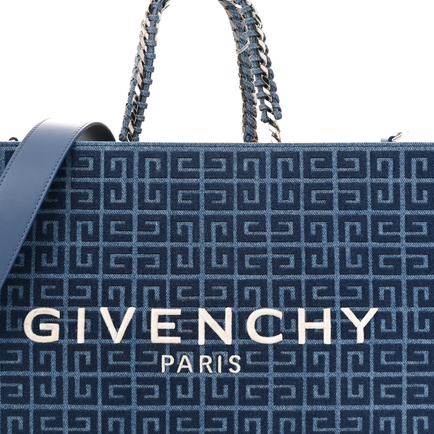 Givenchy Denim 4G Medium Chain Tote Blue 8 of 12