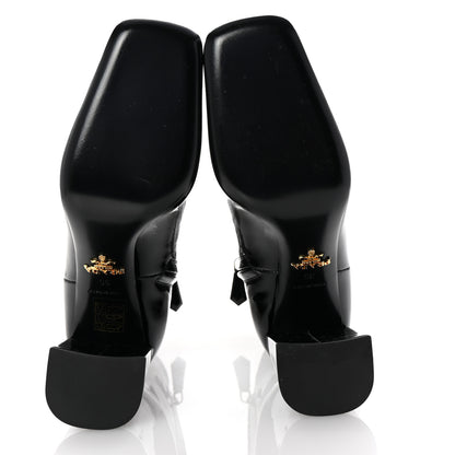 Prada Vernice Square Ankle Boots 35 Black 6 of 8