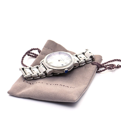 David Yurman Stainless Steel Diamond Mother of Pearl 38mm Classic Quartz Watch 6 of 6