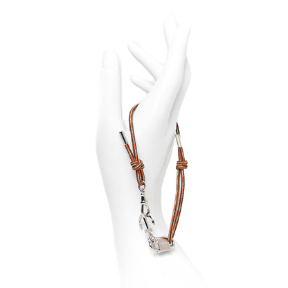 Christian Dior Technical Cord Brass Anchor Bracelet Orange Taupe 2 of 5