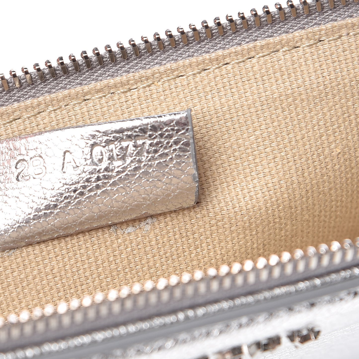 Metallic Sugar Goatskin Medium Antigona Pouch Silver