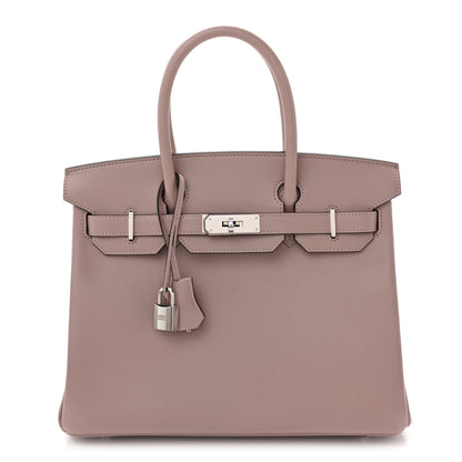 Hermes Veau Tadelakt Birkin 30 Glycine 2 of 24