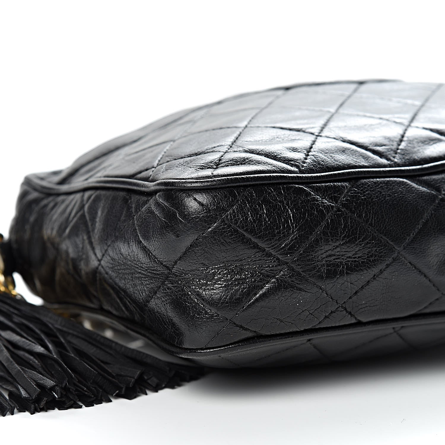 Chanel Lambskin Quilted CC Tassel Camera Case Black 9 of 10