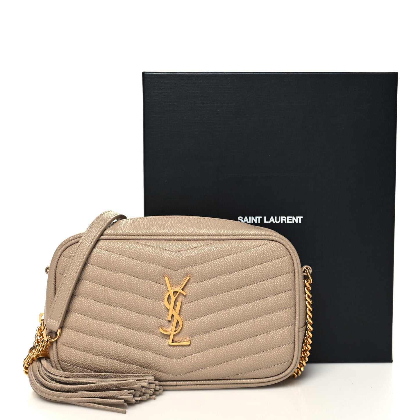 Grain De Poudre Matelasse Monogram Mini Lou Camera Bag Dark Beige