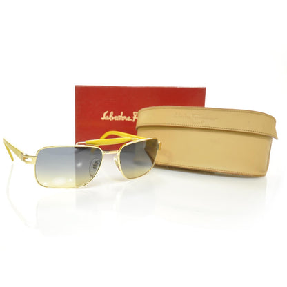 FASHIONPHILE SALVATOREFERRAGAMOLeatherAviatorSunglassesYellow 4 of 7