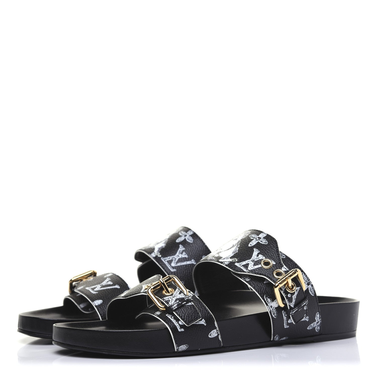 Louis Vuitton Catogram Bom Dia Flat Mule 42 Black White 2 of 11