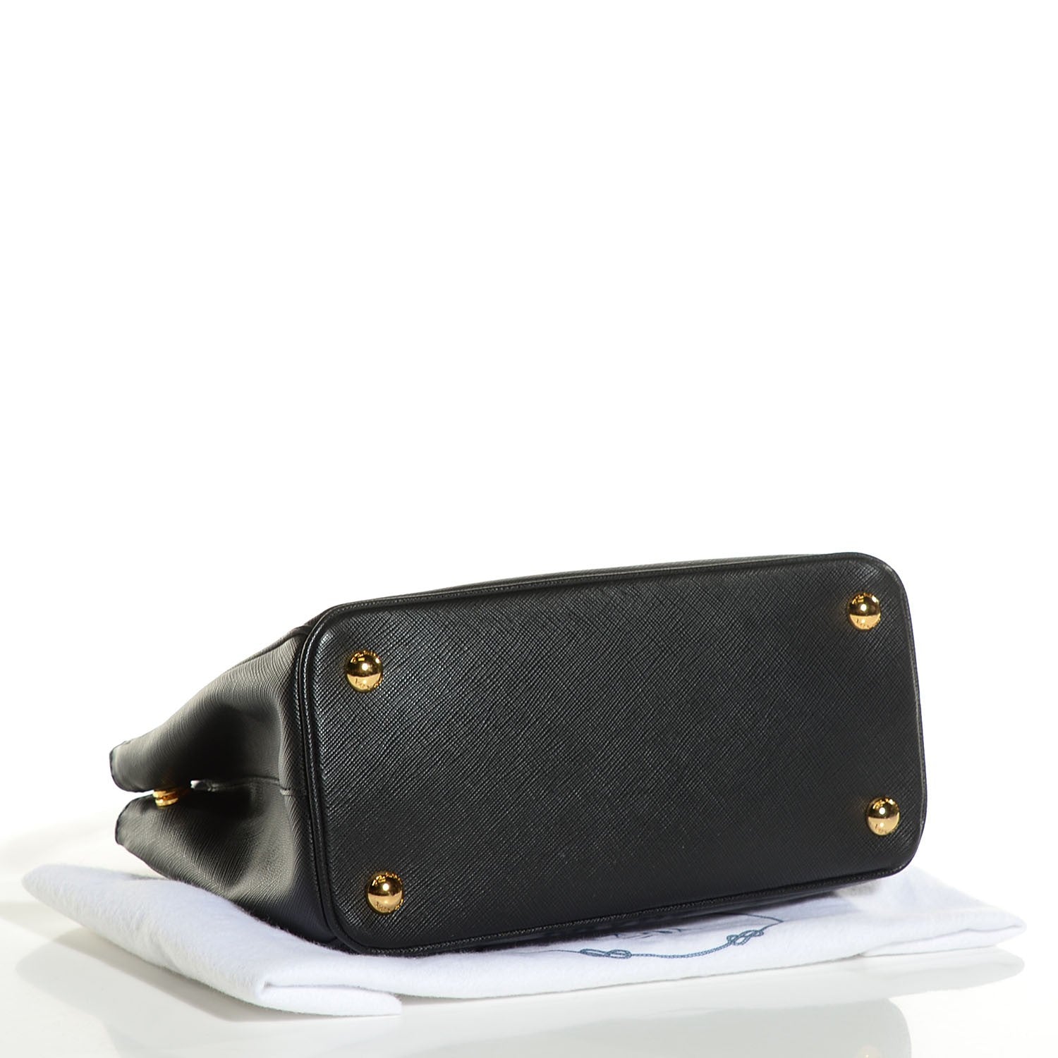 Prada Saffiano Lux Small Double Zip Tote Nero Black 4 of 10