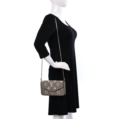 Louis Vuitton Empreinte Monogram Giant Felicie Pochette Tourterelle Creme 2 of 9