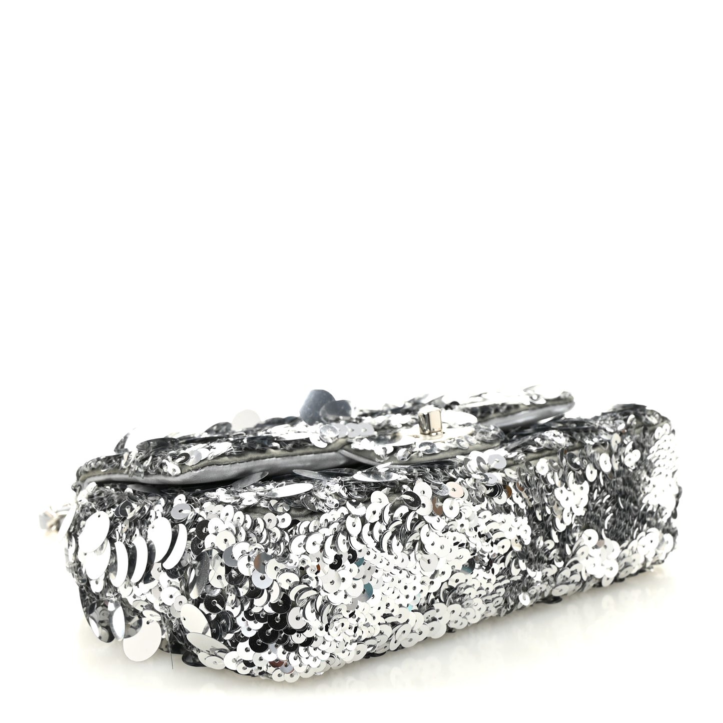 Sequin Mini Rectangular Flap Silver