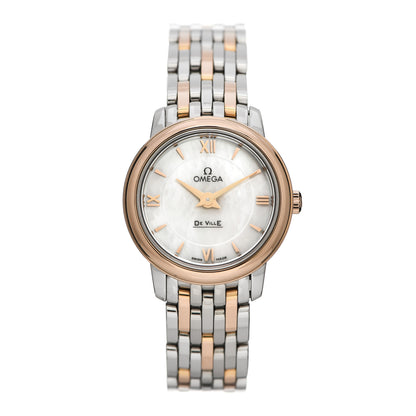 Omega Stainless Steel 18K Red Gold Mother of Pearl 24mm De Ville Prestige Quartz Watch 424.20.24.60.05.002 1 of 5