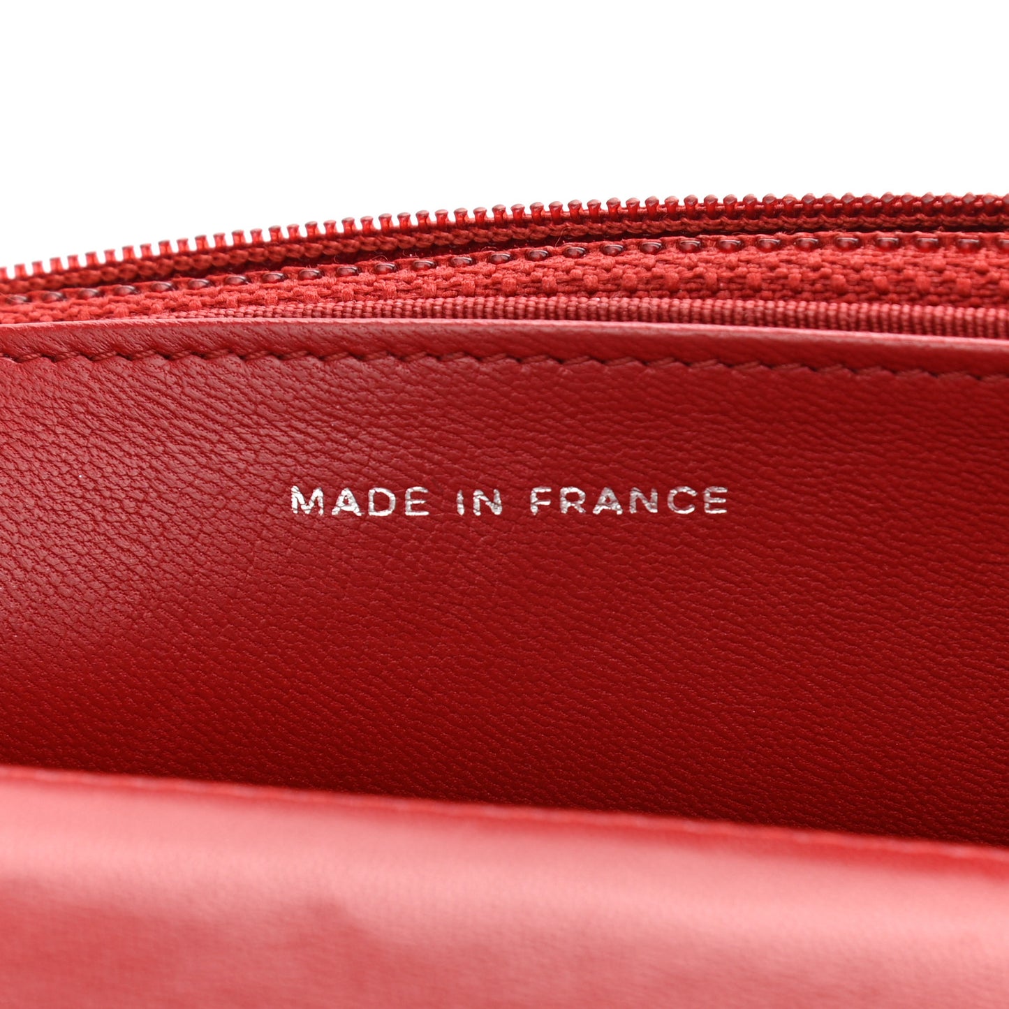 Lambskin Quilted Wallet On Chain WOC Red